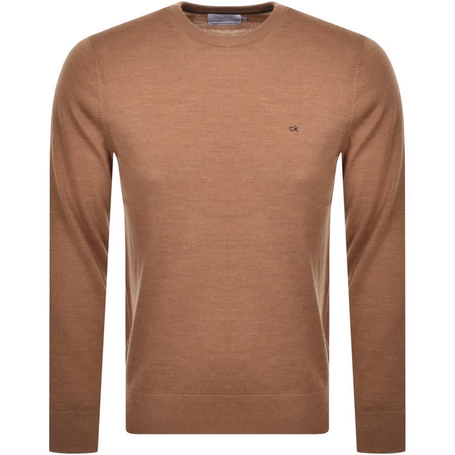 Alternative Image for ProductCalvin Klein Crew Neck Knit Jumper Brown1